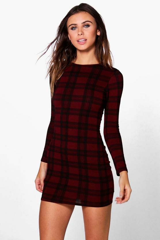 Petite Georgia Tartan Bodycon Mini Dress